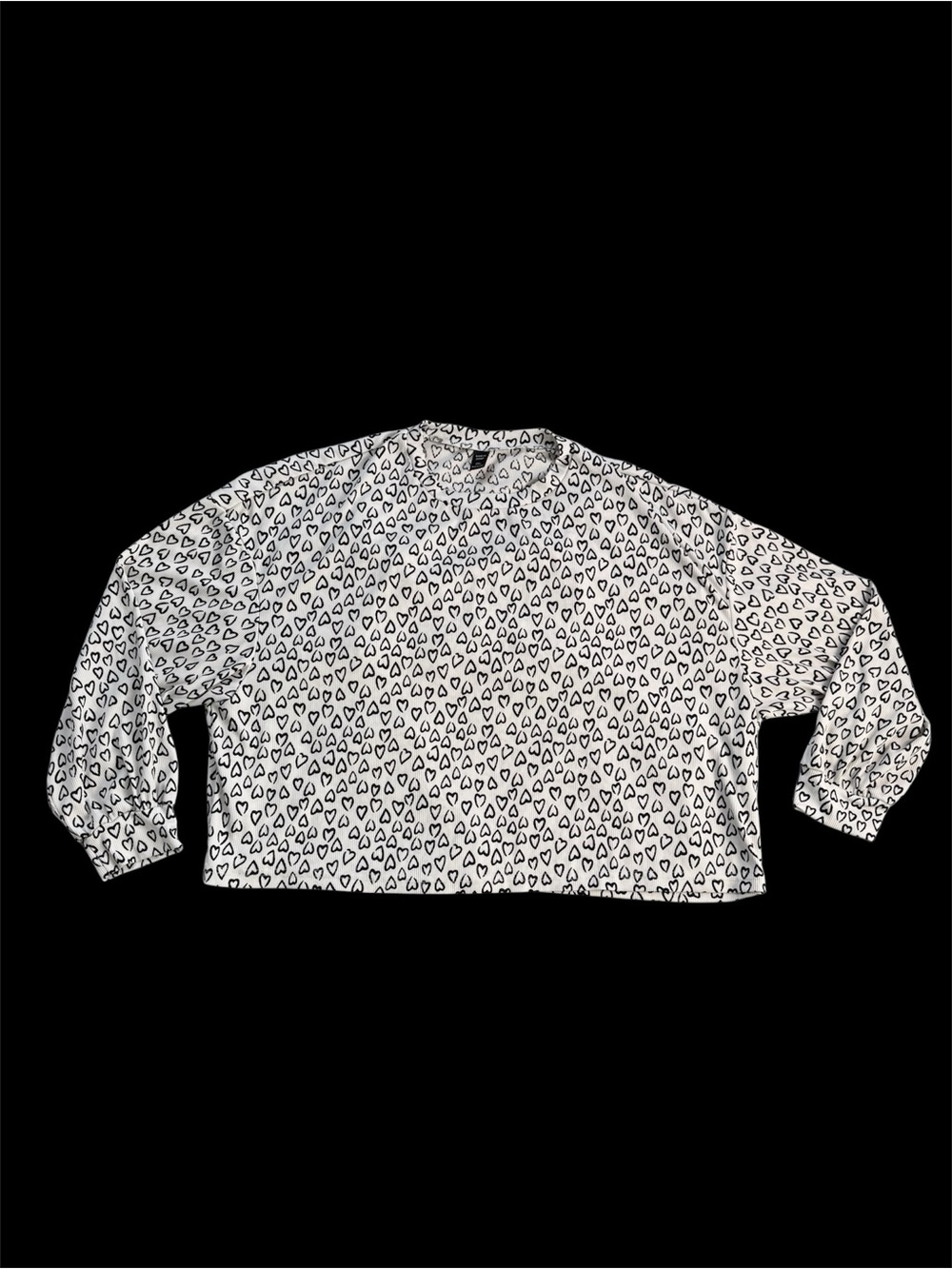 SHEIN Curve Heart Print Long Sleeve Blouse
